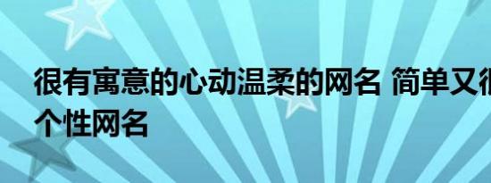 很有寓意的心动温柔的网名 简单又很温暖的个性网名