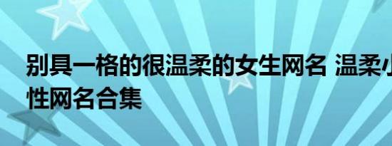 别具一格的很温柔的女生网名 温柔小众的个性网名合集