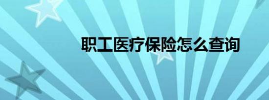 职工医疗保险怎么查询