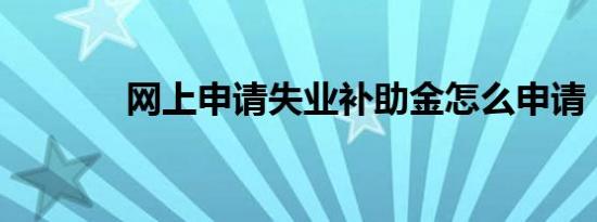 网上申请失业补助金怎么申请