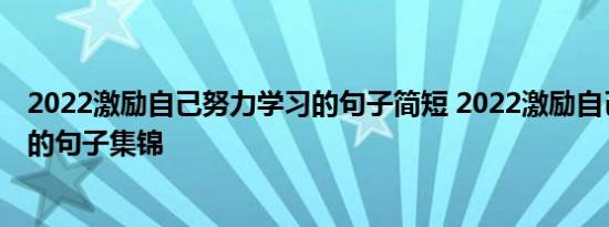 2022激励自己努力学习的句子简短 2022激励自己努力学习的句子集锦