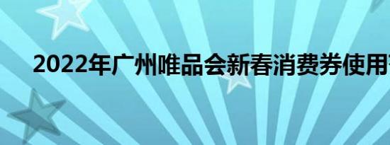 2022年广州唯品会新春消费券使用范围