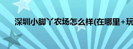 深圳小脚丫农场怎么样(在哪里+玩法)