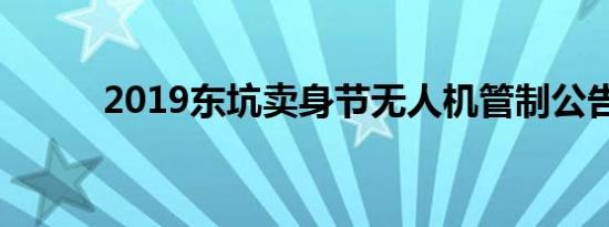 2019东坑卖身节无人机管制公告