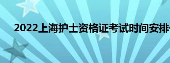 2022上海护士资格证考试时间安排一览