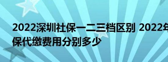 2022深圳社保一二三档区别 2022年深圳社保代缴费用分别多少