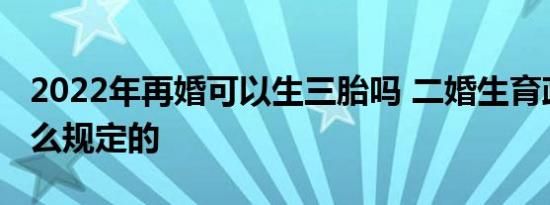 2022年再婚可以生三胎吗 二婚生育政策是怎么规定的