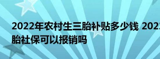 2022年农村生三胎补贴多少钱 2022年第三胎社保可以报销吗