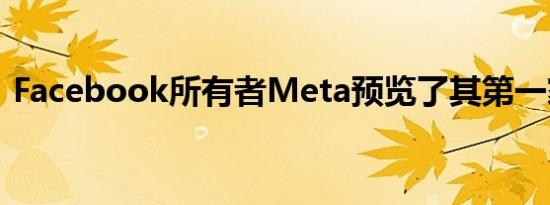 Facebook所有者Meta预览了其第一家商店