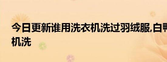 今日更新谁用洗衣机洗过羽绒服,白鸭绒能否机洗