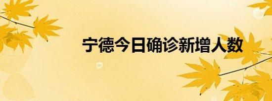 宁德今日确诊新增人数