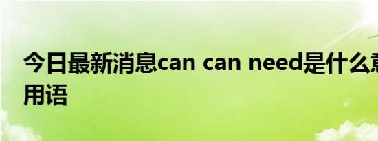 今日最新消息can can need是什么意思网络用语