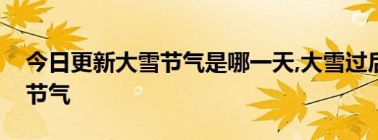 今日更新大雪节气是哪一天,大雪过后是什么节气