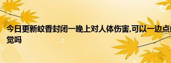 今日更新蚊香封闭一晚上对人体伤害,可以一边点蚊香一边睡觉吗