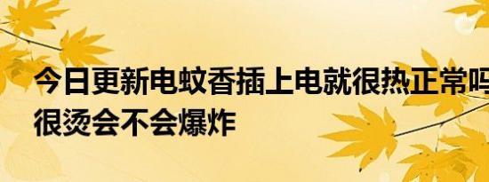 今日更新电蚊香插上电就很热正常吗,电蚊香很烫会不会爆炸