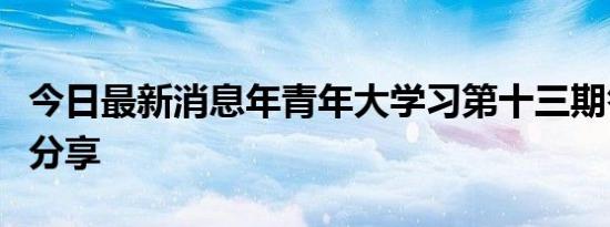 今日最新消息年青年大学习第十三期答案最新分享