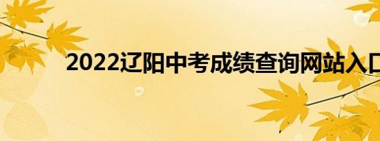 2022辽阳中考成绩查询网站入口