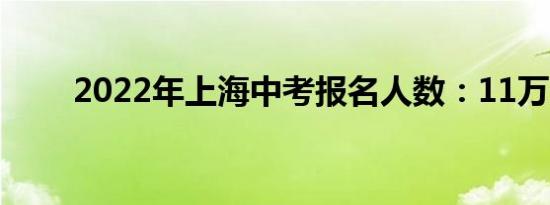 2022年上海中考报名人数：11万人