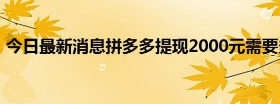 今日最新消息拼多多提现2000元需要多少人