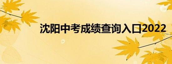 沈阳中考成绩查询入口2022