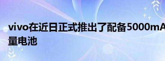 vivo在近日正式推出了配备5000mAh超大容量电池