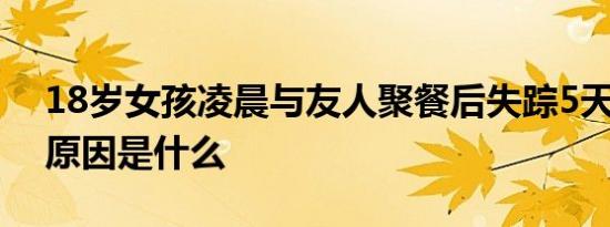 18岁女孩凌晨与友人聚餐后失踪5天 失踪的原因是什么