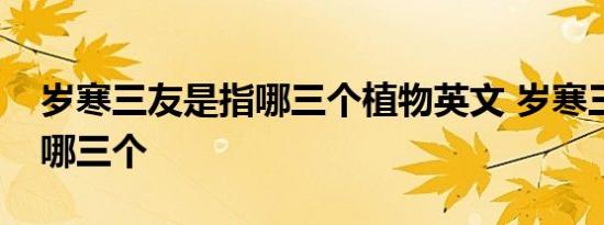 岁寒三友是指哪三个植物英文 岁寒三友是指哪三个 