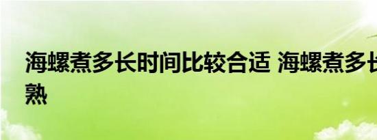 海螺煮多长时间比较合适 海螺煮多长时间煮熟 