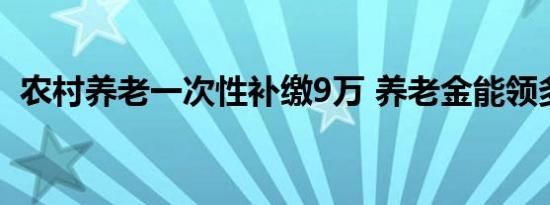 农村养老一次性补缴9万 养老金能领多少钱