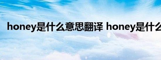 honey是什么意思翻译 honey是什么意思 