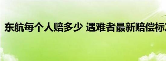 东航每个人赔多少 遇难者最新赔偿标准来了