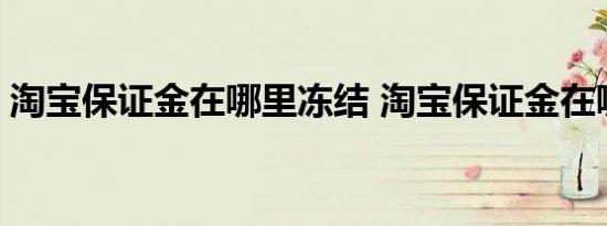 淘宝保证金在哪里冻结 淘宝保证金在哪里找 