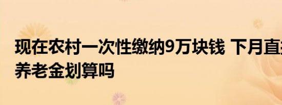 现在农村一次性缴纳9万块钱 下月直接领取到养老金划算吗