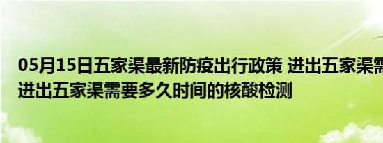 05月15日五家渠最新防疫出行政策 进出五家渠需要隔离吗 进出五家渠需要多久时间的核酸检测