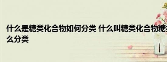 什么是糖类化合物如何分类 什么叫糖类化合物糖类化合物怎么分类 