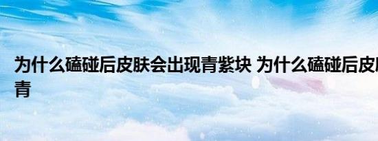 为什么磕碰后皮肤会出现青紫块 为什么磕碰后皮肤会出现淤青 