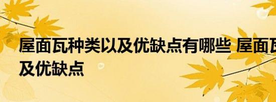 屋面瓦种类以及优缺点有哪些 屋面瓦种类以及优缺点 