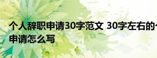 个人辞职申请30字范文 30字左右的个人离职申请怎么写 