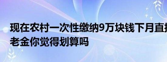 现在农村一次性缴纳9万块钱下月直接领取养老金你觉得划算吗