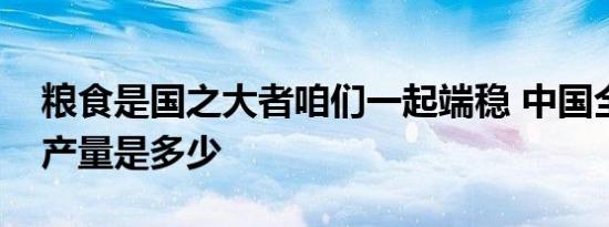 粮食是国之大者咱们一起端稳 中国全年粮食产量是多少