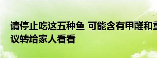 请停止吃这五种鱼 可能含有甲醛和重金属建议转给家人看看