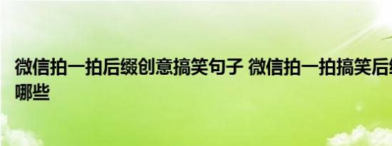 微信拍一拍后缀创意搞笑句子 微信拍一拍搞笑后缀的句子有哪些 