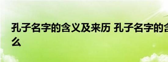 孔子名字的含义及来历 孔子名字的含义是什么 