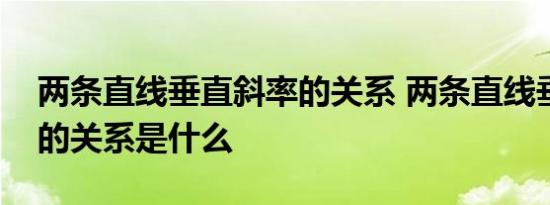 两条直线垂直斜率的关系 两条直线垂直斜率的关系是什么 