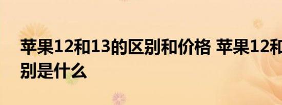 苹果12和13的区别和价格 苹果12和13的区别是什么 