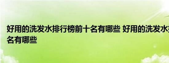 好用的洗发水排行榜前十名有哪些 好用的洗发水排行榜前十名有哪些 