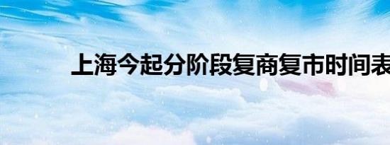 上海今起分阶段复商复市时间表