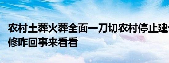 农村土葬火葬全面一刀切农村停止建设不许翻修咋回事来看看