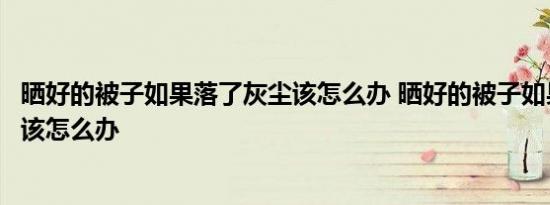 晒好的被子如果落了灰尘该怎么办 晒好的被子如果落了灰尘该怎么办 