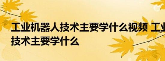 工业机器人技术主要学什么视频 工业机器人技术主要学什么 